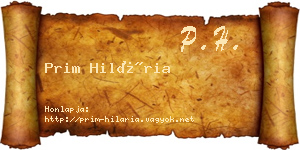 Prim Hilária névjegykártya